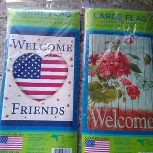 Welcome Garden Flags Large, Set of 2